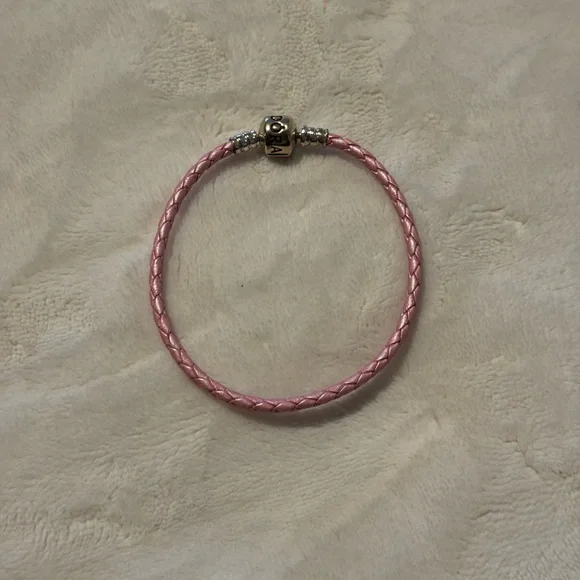 Pink pandora leather bracelet - Picture 1 of 1